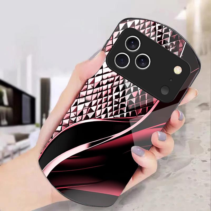 Абстрактная Геометрия Искусство Для iPhone 17 16 15 14 Pro 13 Plus 12 mini 11 Pro Max XR X S 7 8 Эллиптический Закаленный Стеклянный Чехол для Телефона