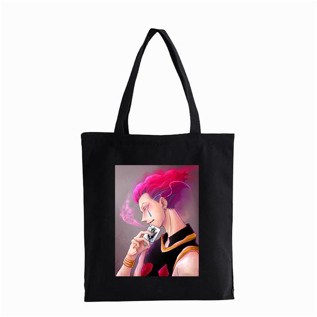 Японская аниме Hunter x Hunter Сумка для покупок Eco Manga Tote Harajuku Сумка-шоппер Женская парусиновая сумка на плечо Killua Zoldyck Hisoka