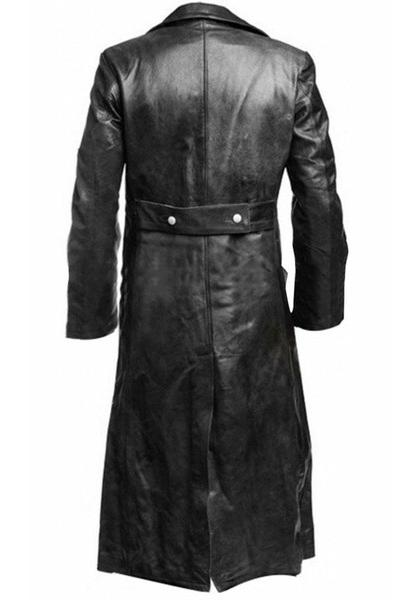 New autumn and winter vintage leather men's medieval coat Medieval coat men
