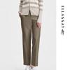 ELLASSAY Women's High-Waist Triacetate Wool Straight-Leg Cropped Trousers
