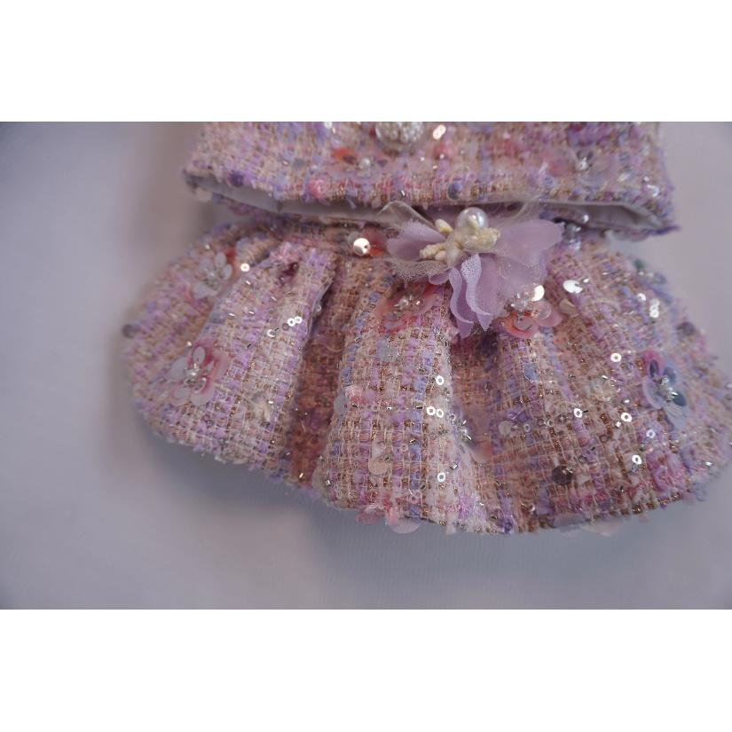 Marzis Handmade Luxury Pet Fragrance Set for Cats And Dogs Spring Autumn Edition Detachable Vest Skirt Two Piece Set