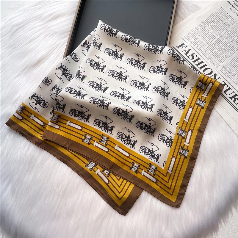 70 * 70cm New Silk Small Square Scarf For Women'S Neck Protection Professional Scarf Versatile Hair Tie Headscarf Scarf