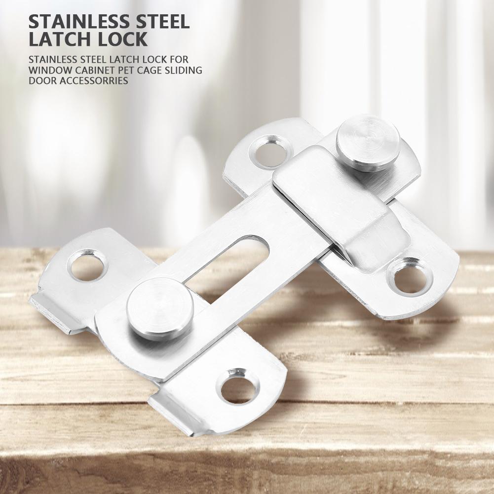 Stainless Steel Latch Lock for Window Cabinet Pet Cage Sliding Door Accessorries
