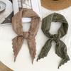Silk Scarf New Versatile Decorative Scarf Solid Color Headscarf Headband Jeans Stacked Triangular Scarf Waist