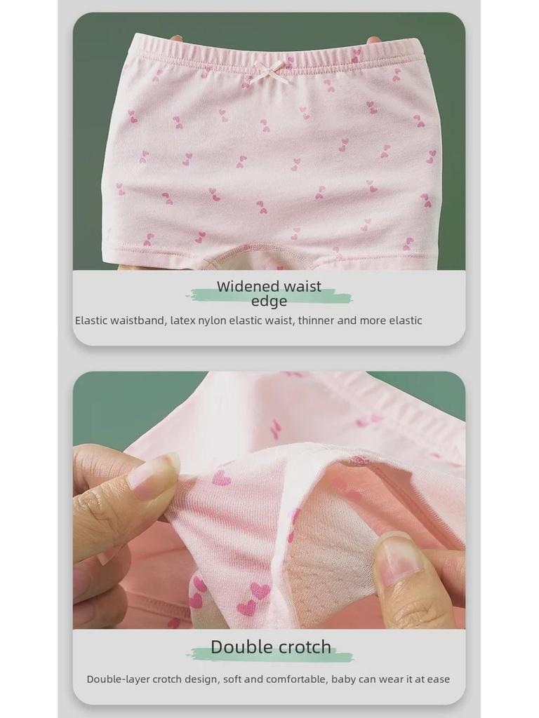 Детские хлопковые антибактериальные шорты-боксеры с рисунком среднего и большого размера для девочек