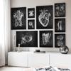 Human Anatomy Artwork Wall Picture Organ Muscle Skeleton Nordic Canvas Print Vintage Poster Art Painting Medical Clinic Decor