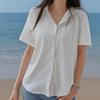 Летняя рубашка с короткими рукавами для женщин, свободный универсальный японский стиль, свободный деловой стиль, формальный топ