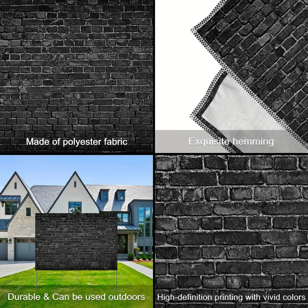 7x5ft Black Brick Wall Backdrop: Elevate Halloween Birthdays & Photo Booths - Versatile Vintage & Horror Party Background
