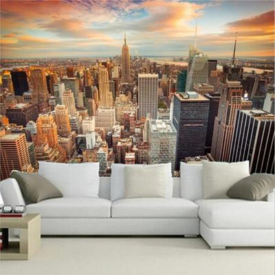 Современный 3D Mural Backdrop Город Нью-Йорк Пейзаж Обои Гостиная Диван Фон Настенные Фрески Домашний Декор