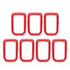 7PCS Front Grille Insert Cover Red Front Grill Cover Rings Frame Trims Kit Outline Car Decoration