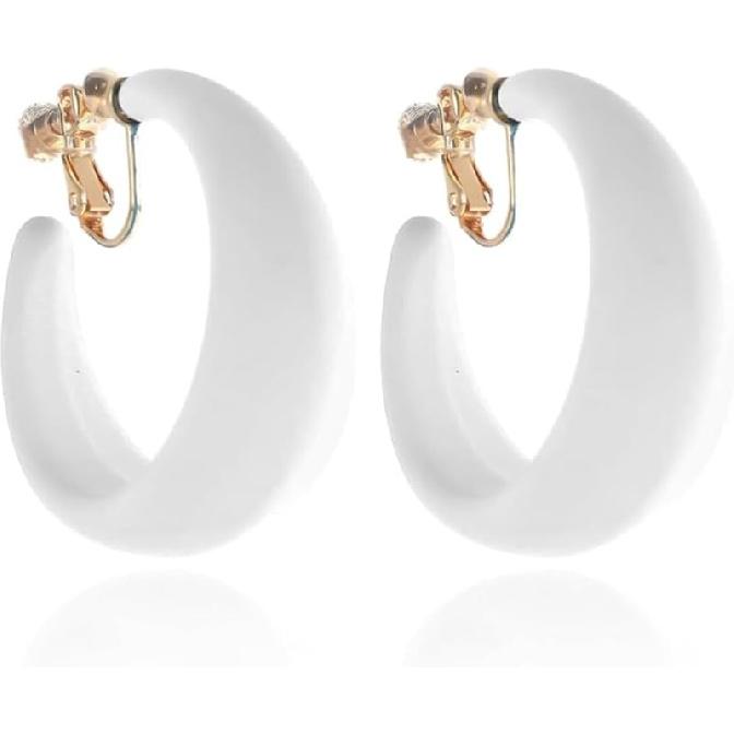 Массивные клипсы-кольца для женщин Съемные Широкие Заметные Серьги Без Прокола Модные Аксессуары 80-х 90-х Винтажные Неоновые Вечеринки Украшения Для Образа