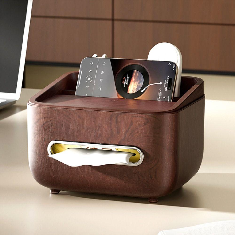 Partition Storage Multifunctional Tissue Box Dustproof Desktop Organizer Remote Control