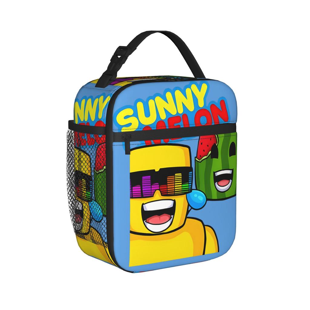 Sunny and Melon Lunch Bag For Women Graphic Design Lunch Box Vintage Travel Cooler Bag Portable Oxford Thermal Tote Handbags