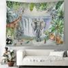 Forest Tiger Pattern Wild Animal Theme Tapestry Living Room Bedroom Decoration Background Wall Hanging Art Decor Hanging Curtain