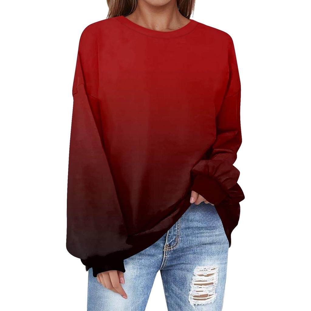 Oversized Sweatshirt For Women Crewneck Printing Long Sleeve Shirts Sweatshirt