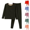 Ladies' Casual And Comfortable Round Neck Warm And Plush Sleepwear And Sleeping Pants Plus Plus Plus Size Inner Set