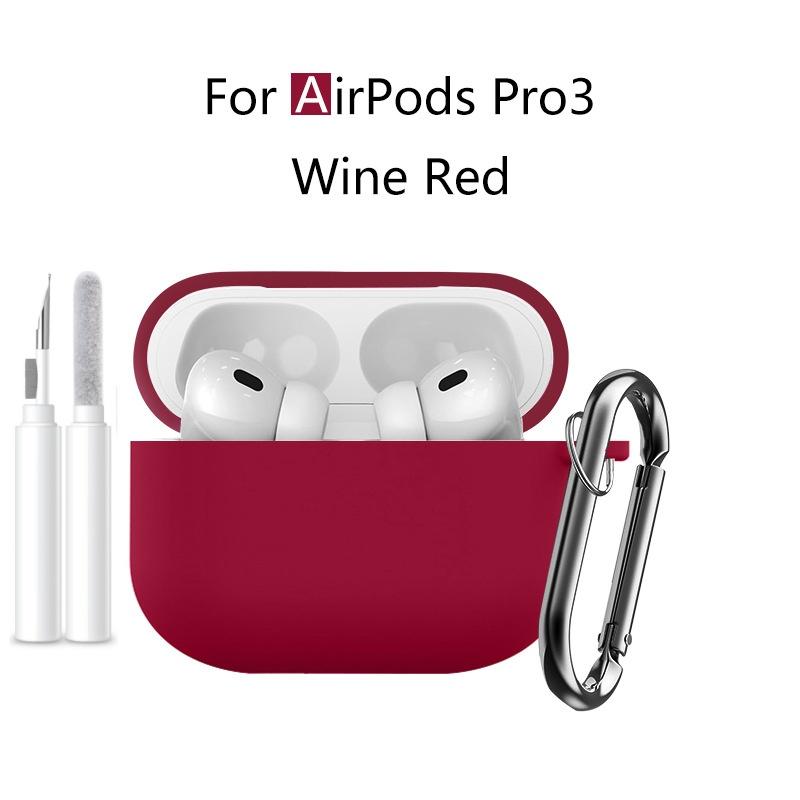 Новый 2025 Чехол для Apple Airpods Pro 3 Мягкий силиконовый Полная защитная крышка с чистящим набором и брелком для чехла Airpods Pro 3