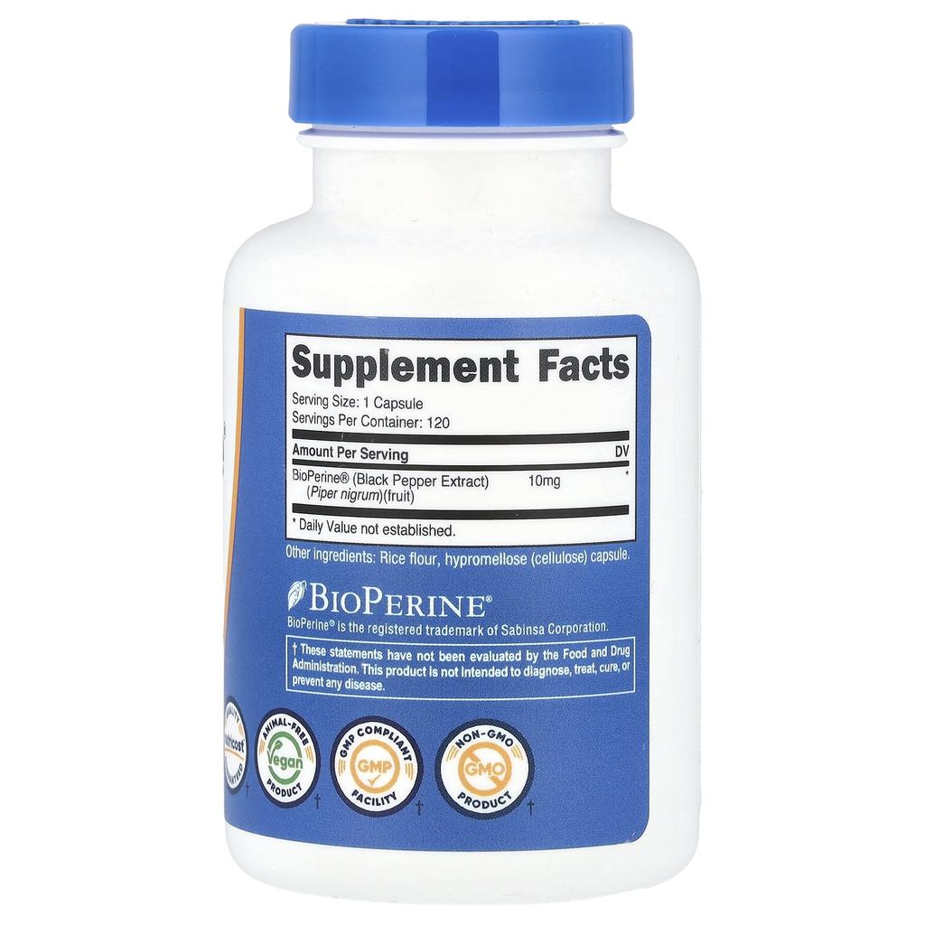 Nutricost, BioPerine®, 10 mg, 120 capsules