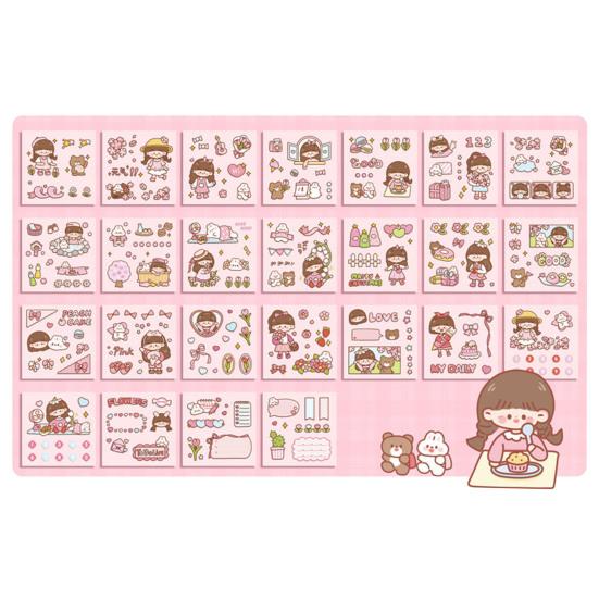 25 шт./компл. наклейка для скрапбукинга мультяшная девушка кролик тема самоклеящаяся водостойкая наклейка для дневника для домашних животных DIY принадлежности