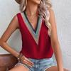 Women Summer Lace Blouses V-Neck Pullover Shirt Sleeveless Tank Top