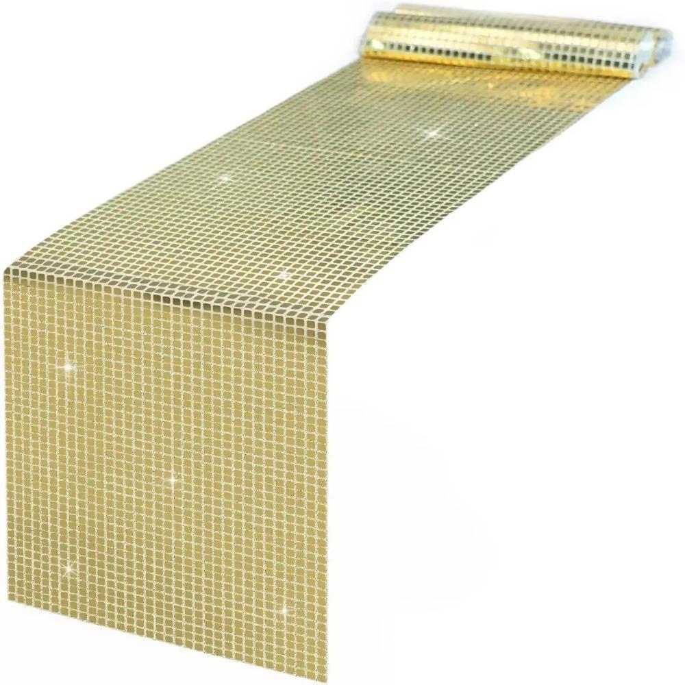 Sequin Table Cover Mirror Design Tablecloth Party Supplies Disco Table Runner Wedding