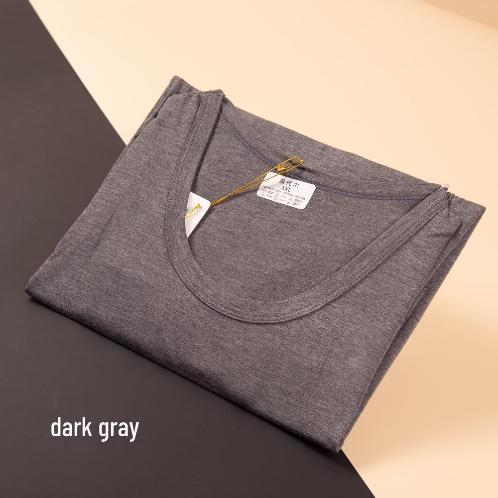 Мужской термокомплект из модала и хлопка с длинным рукавом - Легкий базовый слой с круглым вырезом для осени и зимы