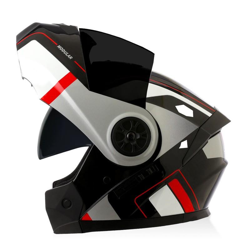 Modular Flip-Up Motorcycle Helmet With Dual Visors All-Season Riding Street Touring Commuting