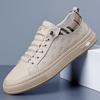Men's Shoes 2025 Spring New Sports and Leisure Leather Shoes White Shoes Breathable Men's White Board Shoes