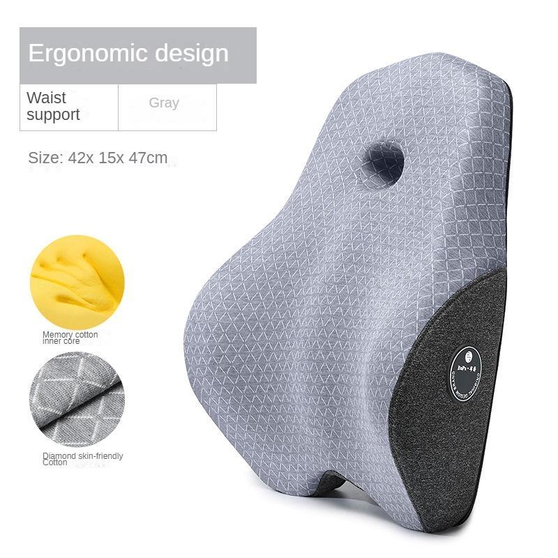 Подушка для поясницы для офисного кресла и автомобильного сиденья. Идеально сбалансированная подушка для поясницы из пены с эффектом памяти. Многоцелевая подушка для спины.