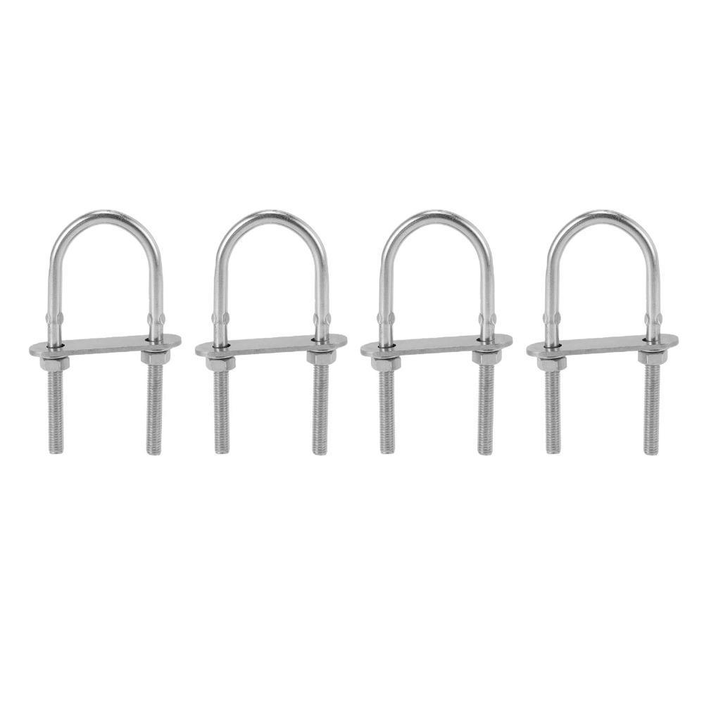 4pcs With Nut Plate Washe Round U Bolts Premium Steel U Bolts Strong Boat U Bolt  For Boat