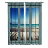 Windows Sea Beach Blue Sky White Clouds Luxury Home Curtains Modern Home Supplies Living Room Bedroom Custom Curtains
