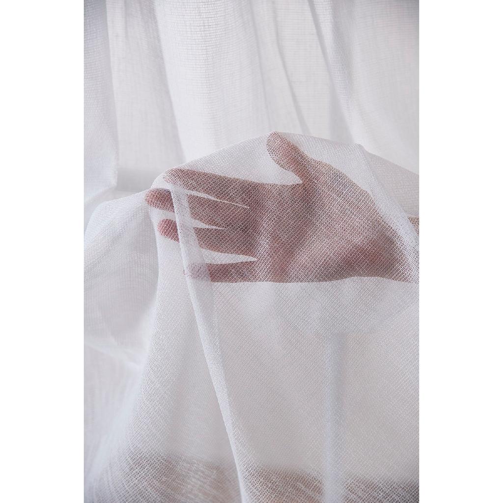 Простая тюлевая занавеска цвета льна цвета экрю, не требующая глажки