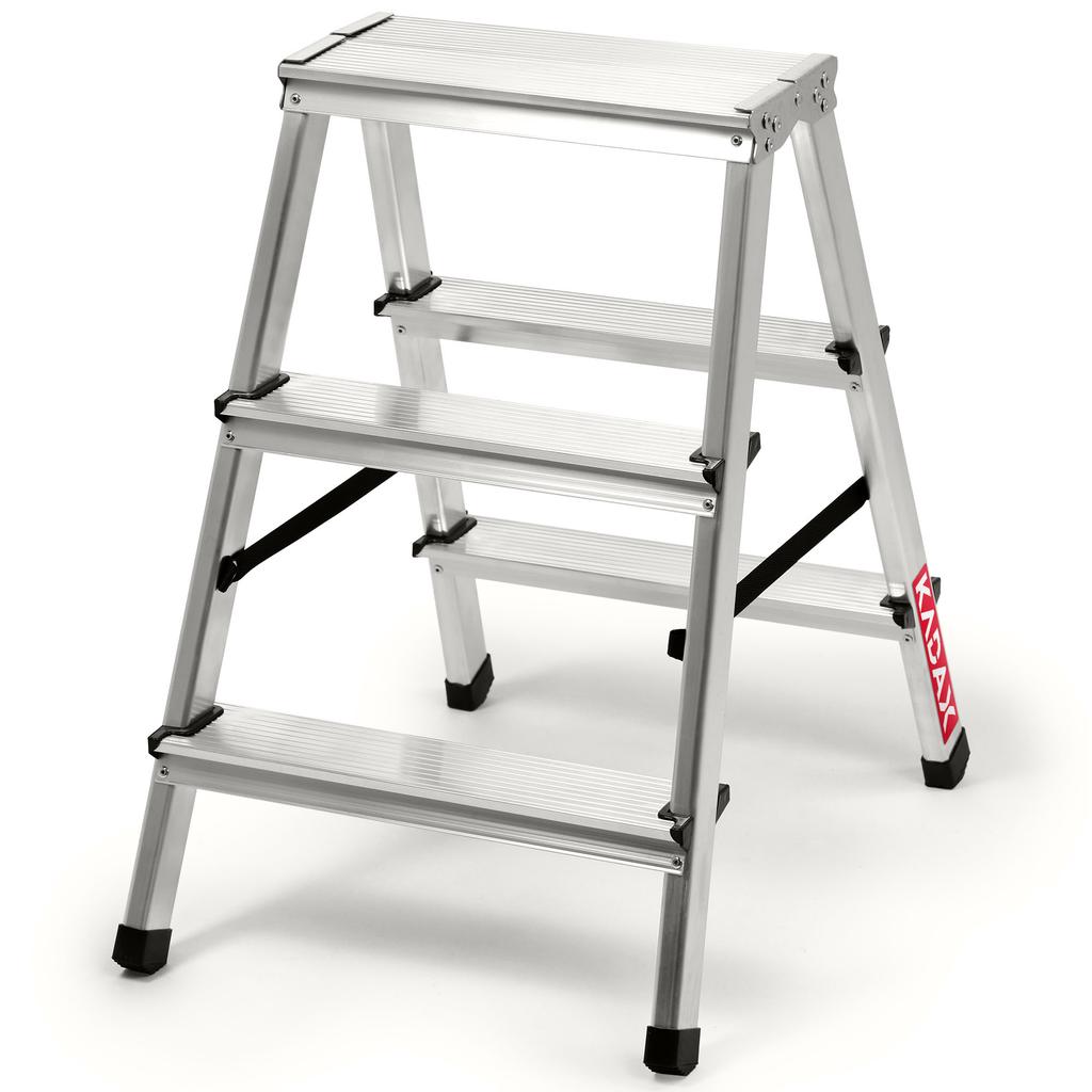 KADAX Алюминиевая складная лестница для дома с 2-3 ступеньками и платформой 125 кг. Польский продукт