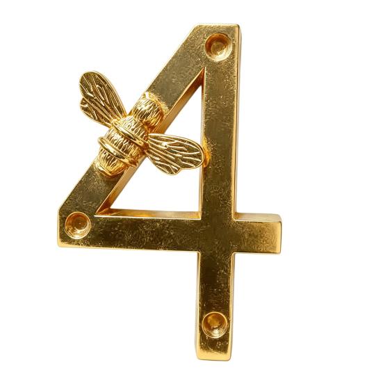 Bee House Number for Outside, Weather-proof Alloy Floating Address Numbers, Metal Number Sign for Door, Mailbox, Wall, Yard