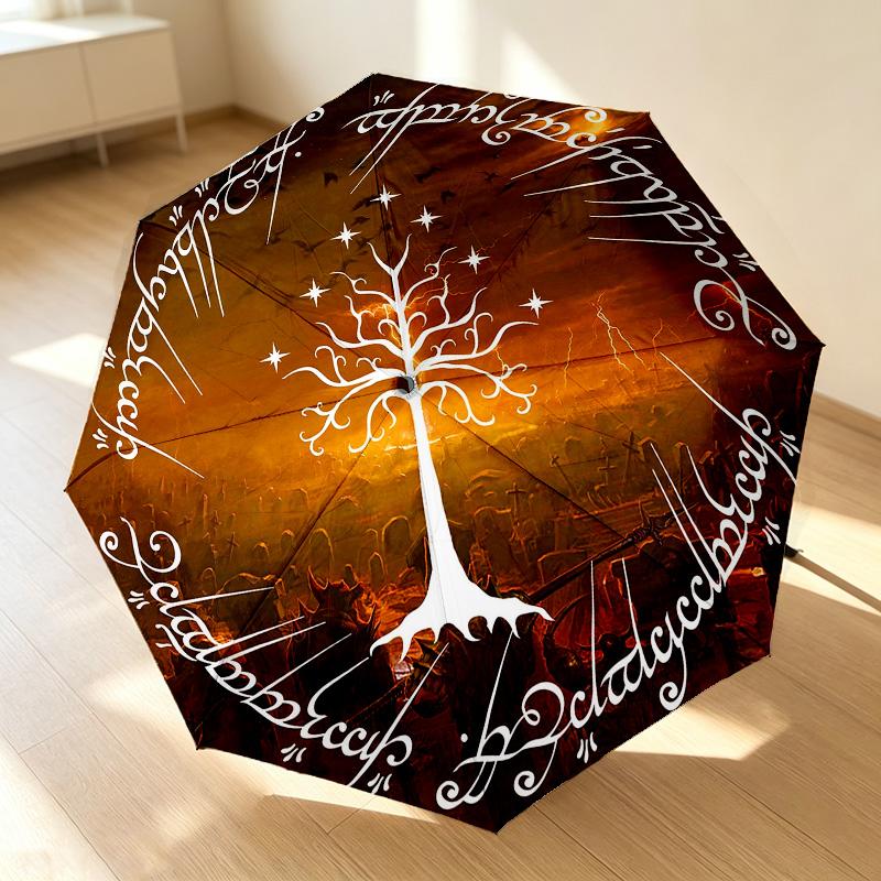 Tree Gondor 8 Ribs 3Fold Black Glue Uv Protection Umbrella Sun Protection Rainproof Compact Folding Umbrella For Travel Daily Use C923171