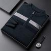 Young and Middle-aged Men's Spring and Autumn New Long-sleeved Half-zip Sweaters Slim and Handsome Bottoming Shirts Autumn and Winter Sweaters