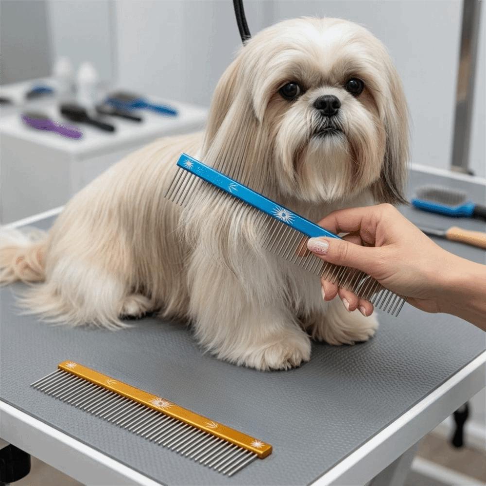Wide Teeth Dog Comb Metal Teeth Grooming Comb Skin Friendly Cat Comb Knot Removing