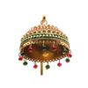Metal Umbrella Chhatra with Hanging Crystals for Car Dashboard/Office Desk/Table/Home Decor Showpiece, Chatri Aasan for God Murt