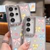Чехол с принтом разноцветных бантиков для Samsung S26 S25 Ultra S24 S23 S22 S21 FE A15 A35 A55 A16 A26 A36 A56 A17 A37 A57 5G Покрытие Линзы Прозрачный Мягкий Чехол