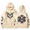 Fashion Anime One Piece Hoodie Loose Unisex Hoodie Law Printing Pullover Long Sleeves Hoodies