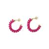 Boucles d'oreilles Luxenter en argent 925 et cristal rose 18k - Siran