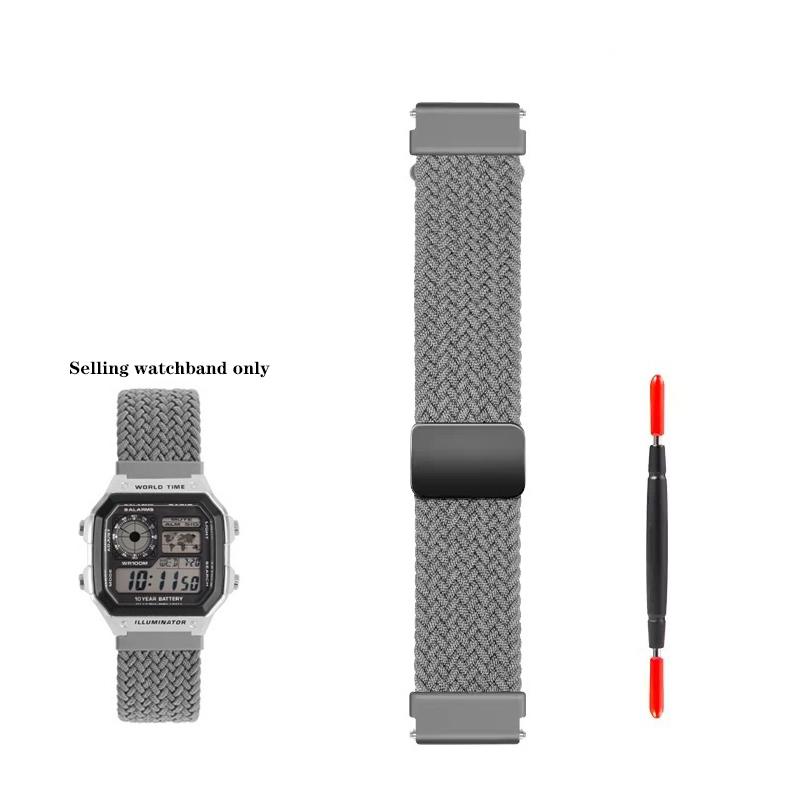 Для Casio AE1200 AE-1200 Мод-комплект Металлический корпус часов Браслет Уплотнительное кольцо 304 Нержавеющая сталь Ремешок для часов Плетеный нейлоновый ремешок