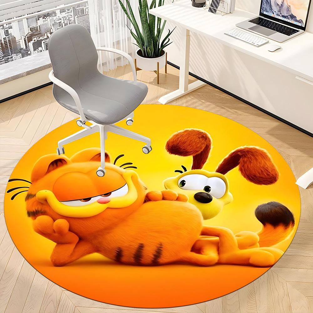 1pc Garfield, Odie Carpet, Round Non-Slip Durable Large Size Office Carpet, Suitable for Office,yy250908038