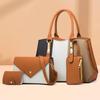 New Fashion Colorblock Women's Handbag Set: Shoulder, Crossbody, Mother-Child Bag - Four-Piece Collection.