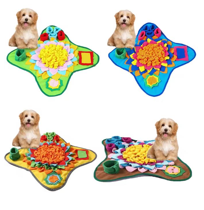 Интерактивный коврик для поиска лакомств для собак Good Pet Snuffle Mat, интерактивная головоломка для кормления, способствующая развитию естественных навыков поиска пищи.