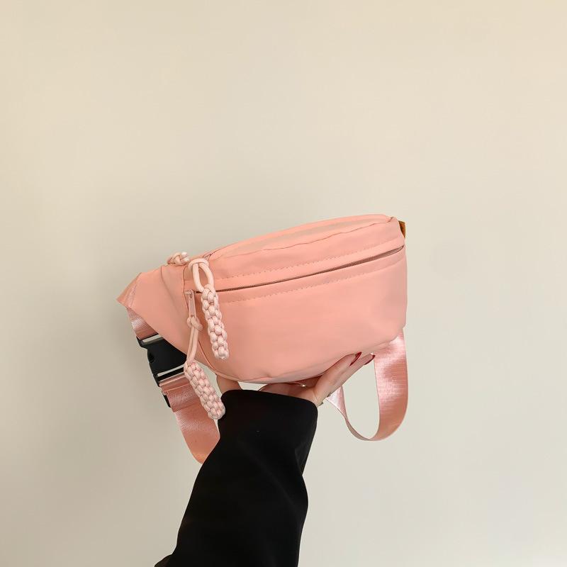 Модная сумка через плечо на груди, повседневная сумка из холста, женская новая модная повседневная спортивная нишевая модная однотонная поясная сумка