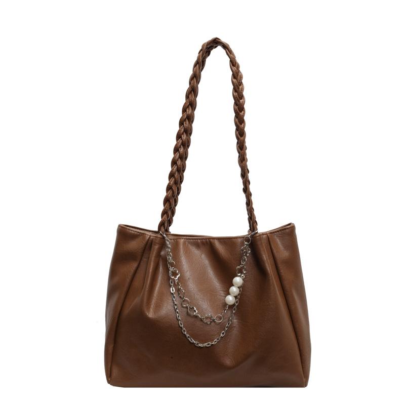 Сумка-тоут для通勤 женская корейская версия ретро трендовая повседневная сумка под мышку 2025 новый нишевый дизайн сумка на плечо