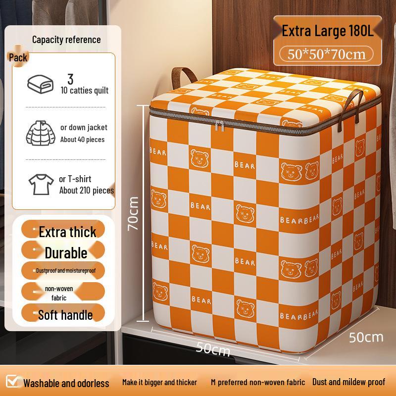 Сумка для хранения одеял в клетку «гусиная лапка» большой вместимости, влаго- и плеснестойкая, нетканая сумка для переезда