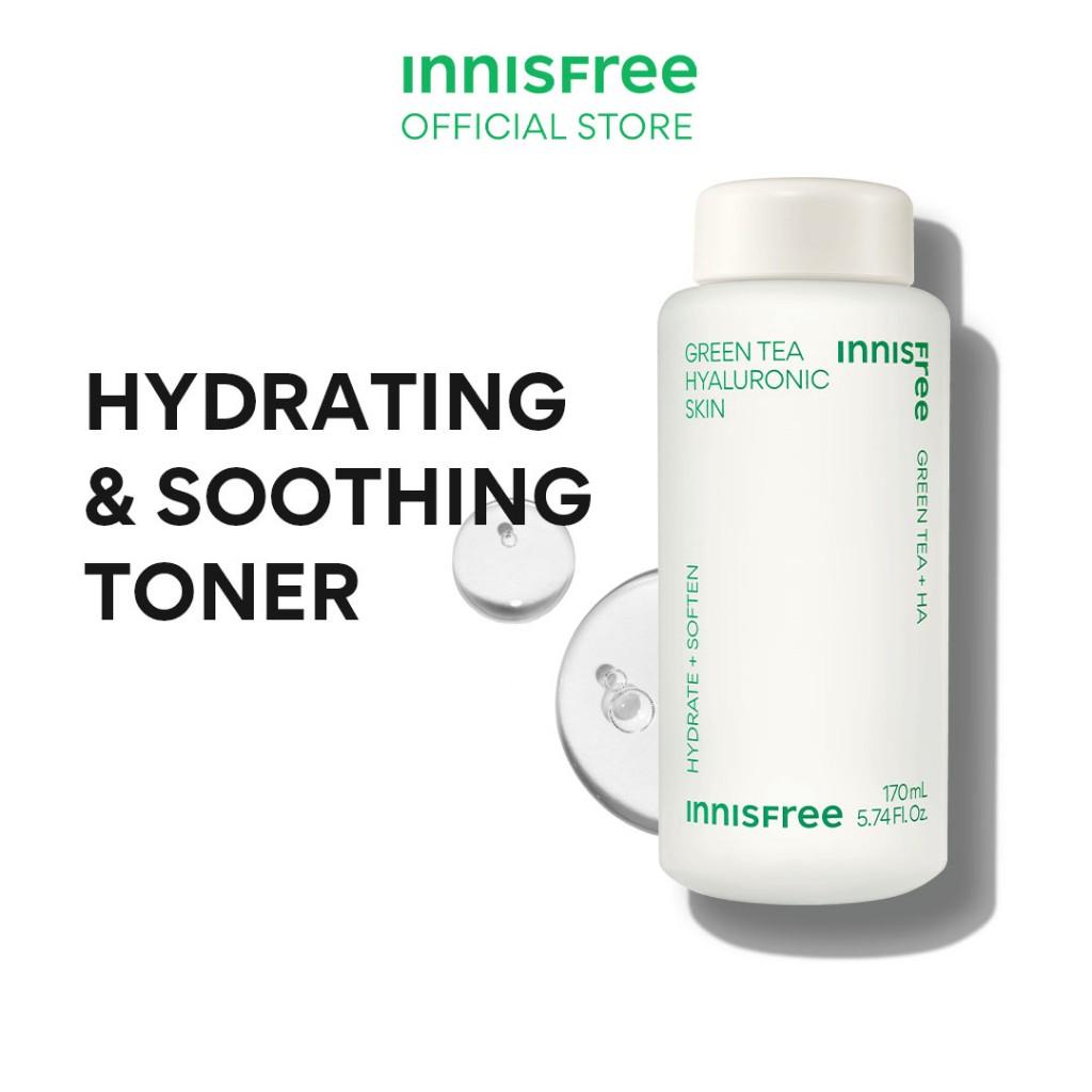 Innisfree Green Tea Hyaluronic Skin 170ml, with Beauty Green Tea™,without Skin Irritation, Can Be Used As Both a Toner and a Toner Pack,