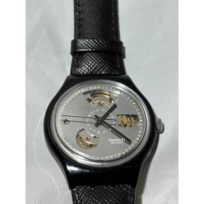 Б/у Swatch AUTOMATIC BLACK MOTION. 1991 Прозрачная задняя крышка
